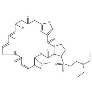 (6R,7S,10R,11R,12E,17E,19E,21S)-6-[2-(diethylamino)ethanesulfonyl]-21-hydroxy-11,19-dimethyl-10-(propan-2-yl)-9,26-dioxa-3,15,28-triazatricyclo[23.2.1.0,3,7]octacosa-1(27),12,17,19,25(28)-pentaene-2,8,14,23-tetrone结构式
