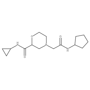 4-[(cyclopentylcarbamoyl)methyl]-N-cyclopropylmorpholine-2-carboxamide结构式