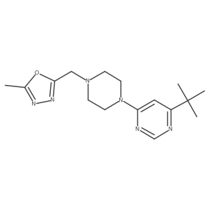 4-Tert-butyl-6-{4-[(5-methyl-1,3,4-oxadiazol-2-yl)methyl]piperazin-1-yl}pyrimidine Structure