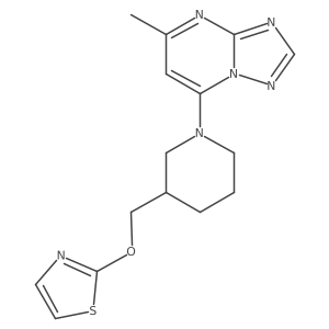1-{5-Methyl-[1,2,4]triazolo[1,5-a]pyrimidin-7-yl}-3-[(1,3-thiazol-2-yloxy)methyl]piperidine Structure