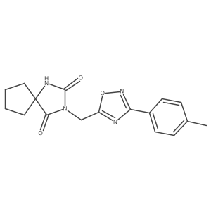 3-{[3-(4-Methylphenyl)-1,2,4-oxadiazol-5-yl]methyl}-1,3-diazaspiro[4.4]nonane-2,4-dione Structure