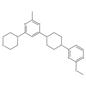 4-(2-Methyl-6-{4-[2-(methylsulfanyl)pyrimidin-4-yl]piperazin-1-yl}pyrimidin-4-yl)morpholine结构式