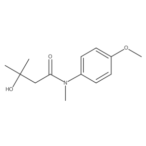 3-hydroxy-N-(4-methoxyphenyl)-N,3-dimethylbutanamide结构式