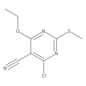 4-Chloro-6-ethoxy-2-(methylthio)-5-pyrimidinecarbonitrile结构式