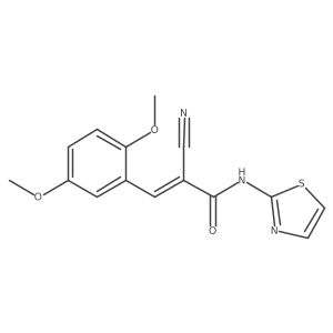 (2E)-2-cyano-3-(2,5-dimethoxyphenyl)-N-(1,3-thiazol-2-yl)prop-2-enamide结构式