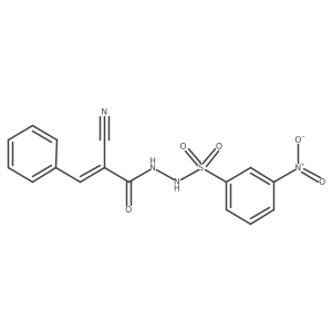 2-cyano-N'-(3-nitrobenzenesulfonyl)-3-phenylprop-2-enehydrazide Structure