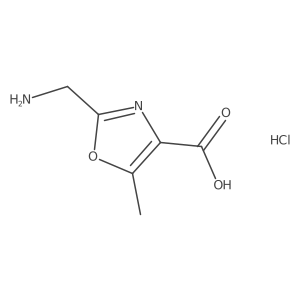 2-(Aminomethyl)-5-methyl-1,3-oxazole-4-carboxylic acid hydrochloride (1:1)结构式