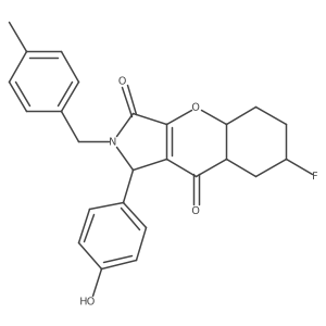 7-fluoro-1-(4-hydroxyphenyl)-2-[(4-methylphenyl)methyl]-4a,5,6,7,8,8a-hexahydro-1H-chromeno[2,3-c]pyrrole-3,9-dione Structure
