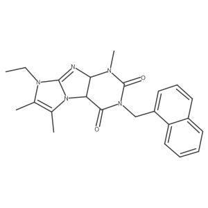6-Ethyl-4,7,8-trimethyl-2-(naphthalen-1-ylmethyl)-4a,9a-dihydropurino[7,8-a]imidazole-1,3-dione结构式