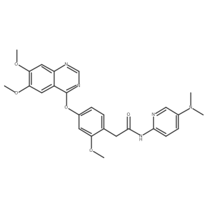 Benzeneacetamide,4-[(6,7-dimethoxy-4-quinazolinyl)oxy]-n-[5-(dimethylamino)-2-pyridinyl]-2-methoxy- Structure