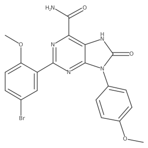 2-(5-bromo-2-methoxyphenyl)-9-(4-methoxyphenyl)-8-oxo-8,9-dihydro-7H-purine-6-carboxamide Structure