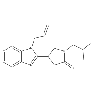 1-(2-Methylpropyl)-4-(1-prop-2-enylbenzimidazol-2-yl)pyrrolidin-2-one结构式