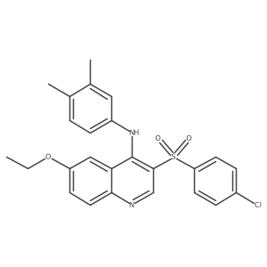 3-((4-chlorophenyl)sulfonyl)-N-(3,4-dimethylphenyl)-6-ethoxyquinolin-4-amine结构式