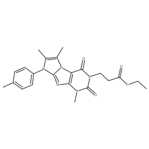 ethyl 3-(1,6,7-trimethyl-2,4-dioxo-8-(p-tolyl)-1H-imidazo[2,1-f]purin-3(2H,4H,8H)-yl)propanoate结构式