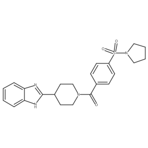 (4-(1H-benzo[d]imidazol-2-yl)piperidin-1-yl)(4-(pyrrolidin-1-ylsulfonyl)phenyl)methanone结构式