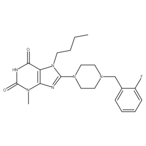 7-butyl-8-(4-(2-fluorobenzyl)piperazin-1-yl)-3-methyl-1H-purine-2,6(3H,7H)-dione Structure