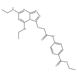 Ethyl 4-[({[5,7-bis(ethylamino)[1,2,4]triazolo[4,3-a][1,3,5]triazin-3-yl]sulfanyl}acetyl)amino]benzoate Structure