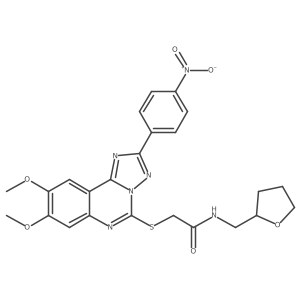 2-{[8,9-dimethoxy-2-(4-nitrophenyl)-[1,2,4]triazolo[1,5-c]quinazolin-5-yl]sulfanyl}-N-[(oxolan-2-yl)methyl]acetamide结构式
