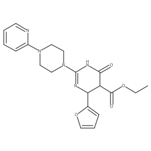 Ethyl 6-(furan-2-yl)-4-oxo-2-[4-(pyridin-2-yl)piperazin-1-yl]-1,4,5,6-tetrahydropyrimidine-5-carboxylate Structure