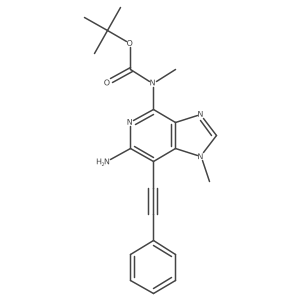 1,1-Dimethylethyl N-[6-amino-1-methyl-7-(2-phenylethynyl)-1H-imidazo[4,5-c]pyridin-4-yl]-N-methylcarbamate结构式