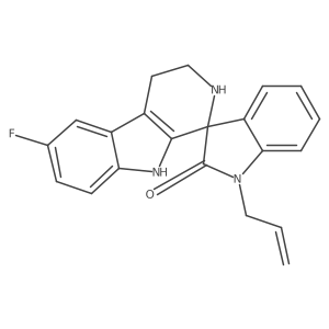 1'-allyl-6-fluoro-2,3,4,9-tetrahydrospiro[beta-carboline-1,3'-indol]-2'(1'H)-one结构式