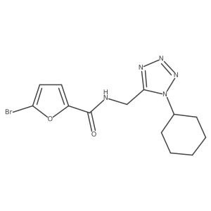 5-bromo-N-((1-cyclohexyl-1H-tetrazol-5-yl)methyl)furan-2-carboxamide结构式