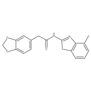 2-(benzo[d][1,3]dioxol-5-yl)-N-(4-methylbenzo[d]thiazol-2-yl)acetamide结构式