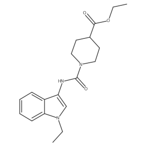 ethyl 1-((1-ethyl-1H-indol-3-yl)carbamoyl)piperidine-4-carboxylate Structure