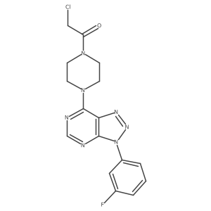 2-chloro-1-(4-(3-(3-fluorophenyl)-3H-[1,2,3]triazolo[4,5-d]pyrimidin-7-yl)piperazin-1-yl)ethanone结构式