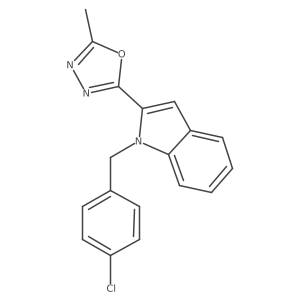 1-[(4-chlorophenyl)methyl]-2-(5-methyl-1,3,4-oxadiazol-2-yl)-1H-indole Structure