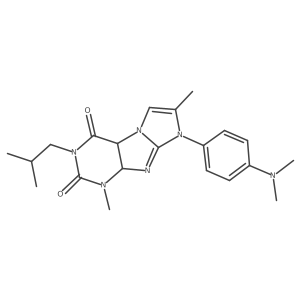 6-[4-(Dimethylamino)phenyl]-4,7-dimethyl-2-(2-methylpropyl)-4a,9a-dihydropurino[7,8-a]imidazole-1,3-dione Structure