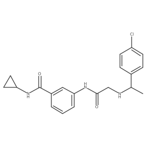 3-(2-{[1-(4-chlorophenyl)ethyl]amino}acetamido)-N-cyclopropylbenzamide结构式