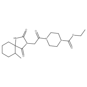 Ethyl 4-(2-(6-methyl-2,4-dioxo-1,3-diazaspiro[4.5]decan-3-yl)acetyl)piperazine-1-carboxylate Structure