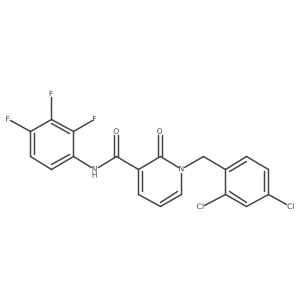 1-(2,4-dichlorobenzyl)-2-oxo-N-(2,3,4-trifluorophenyl)-1,2-dihydropyridine-3-carboxamide结构式