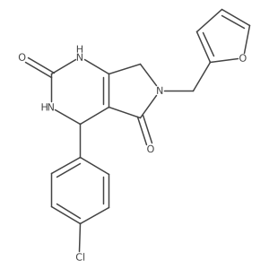 4-(4-chlorophenyl)-6-(furan-2-ylmethyl)-3,4,6,7-tetrahydro-1H-pyrrolo[3,4-d]pyrimidine-2,5-dione结构式
