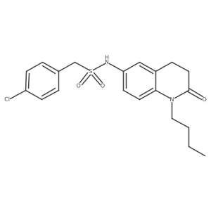 N-(1-butyl-2-oxo-1,2,3,4-tetrahydroquinolin-6-yl)-1-(4-chlorophenyl)methanesulfonamide结构式