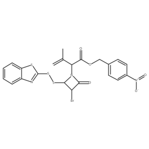 (4-Nitrophenyl)methyl (I+/-R,2R,3S)-2-(2-benzothiazolyldithio)-3-bromo-I+/--(1-methylethenyl)-4-oxo-1-azetidineacetate Structure