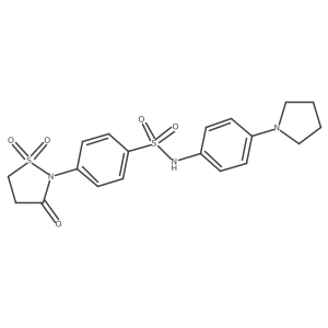 4-(1,1-dioxido-3-oxoisothiazolidin-2-yl)-N-(4-(pyrrolidin-1-yl)phenyl)benzenesulfonamide结构式