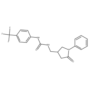 3-[(5-Oxo-1-phenylpyrrolidin-3-yl)methyl]-1-[4-(trifluoromethyl)phenyl]urea Structure
