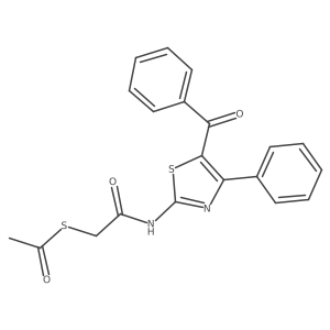 S-(2-((5-benzoyl-4-phenylthiazol-2-yl)amino)-2-oxoethyl) ethanethioate Structure