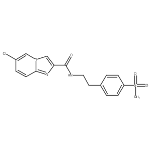 6-chloro-N-[2-(4-sulfamoylphenyl)ethyl]imidazo[1,2-a]pyridine-2-carboxamide结构式