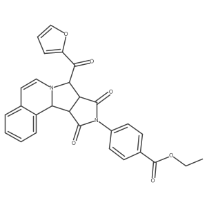 ethyl 4-[(11S,12R,16S)-11-(furan-2-carbonyl)-13,15-dioxo-10,14-diazatetracyclo[8.6.0.02,7.012,16]hexadeca-2,4,6,8-tetraen-14-yl]benzoate结构式