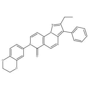 7-(2,3-dihydro-1,4-benzodioxin-6-yl)-2-ethyl-3-phenylpyrazolo[1,5-a]pyrido[3,4-e]pyrimidin-6(7H)-one结构式