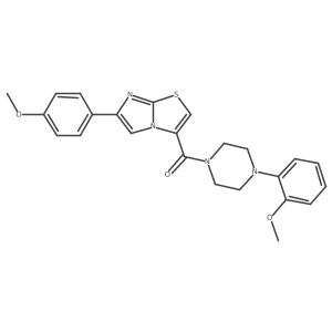 (6-(4-Methoxyphenyl)imidazo[2,1-b]thiazol-3-yl)(4-(2-methoxyphenyl)piperazin-1-yl)methanone Structure