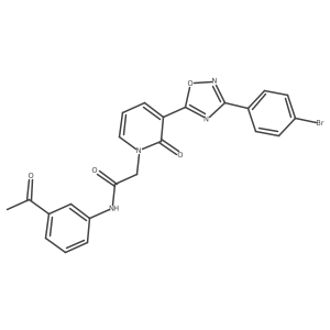 CC(=O)c1cccc(NC(=O)Cn2cccc(-c3nc(-c4ccc(Br)cc4)no3)c2=O)c1结构式