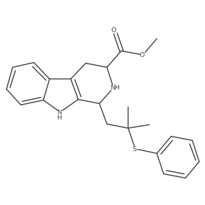 Methyl (1R,3S)-2,3,4,9-tetrahydro-1-[2-methyl-2-(phenylthio)propyl]-1H-pyrido[3,4-b]indole-3-carboxylate结构式