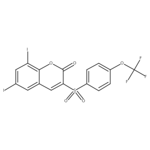 6,8-Diiodo-3-((4-(trifluoromethoxy)phenyl)sulfonyl)-2H-chromen-2-one结构式