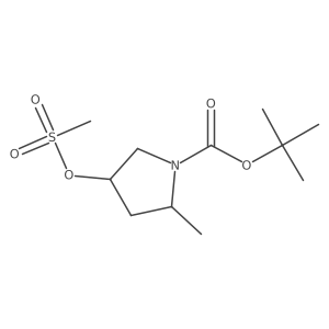 tert-Butyl (2S,4S)-2-methyl-4-((methylsulfonyl)oxy)pyrrolidine-1-carboxylate Structure