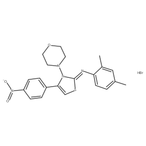 (Z)-2,4-dimethyl-N-(3-morpholino-4-(4-nitrophenyl)thiazol-2(3H)-ylidene)aniline hydrobromide结构式