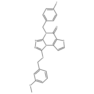 4-(4-fluorobenzyl)-1-((3-methoxybenzyl)thio)thieno[2,3-e][1,2,4]triazolo[4,3-a]pyrimidin-5(4H)-one结构式